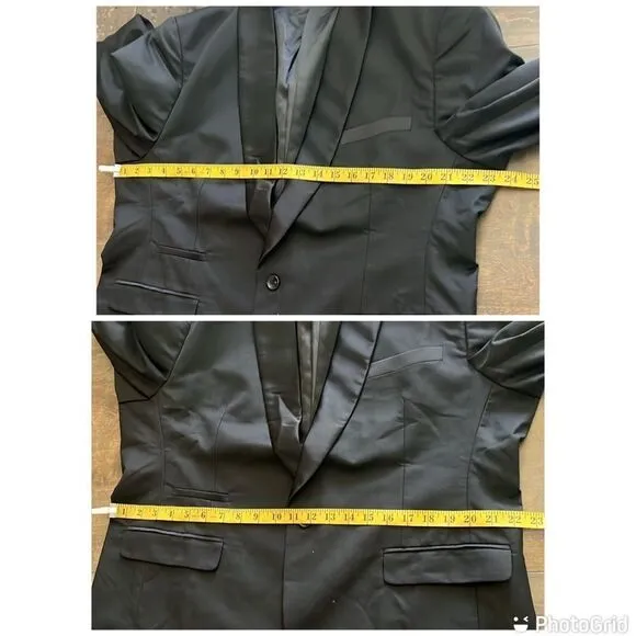 Coofandy Men Suit 2 Piece with Black Lapel Slim for Wedding Groom Tuxedo Set