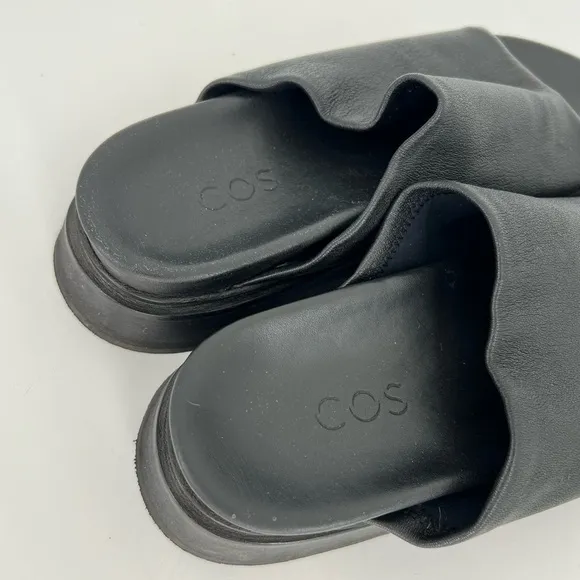 Cos Nappa Leather Platform Slides