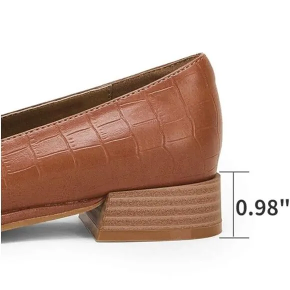 Coutgo Womens Classic Penny Loafers Crocodile Print  sz 9 NEW