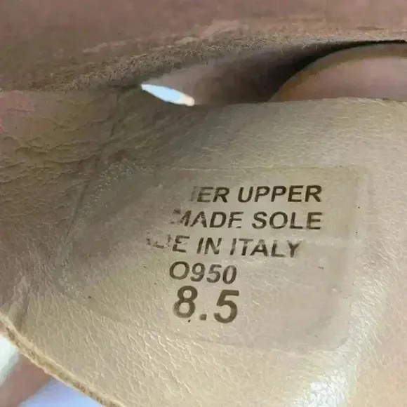 Cristina Francini sandals size 8.5 tan Italian leather chunky cork flatforms