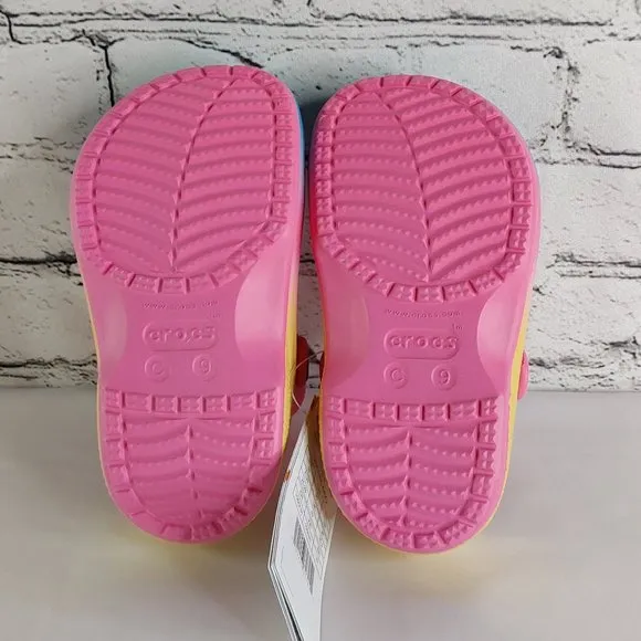 'CROCS' BAYA LINED FUZZY RELAXED FIT BACK STRAP SLIDES