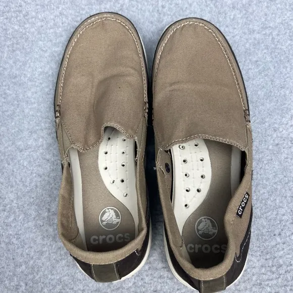 CROCS Canvas Slip On Boat Shoe Loafers Mens 7 /Wmn 9  LIghtweight Casual Beach