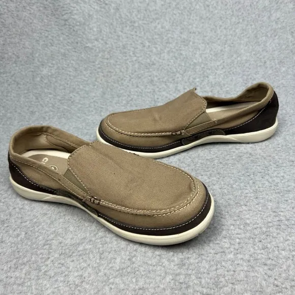CROCS Canvas Slip On Boat Shoe Loafers Mens 7 /Wmn 9  LIghtweight Casual Beach