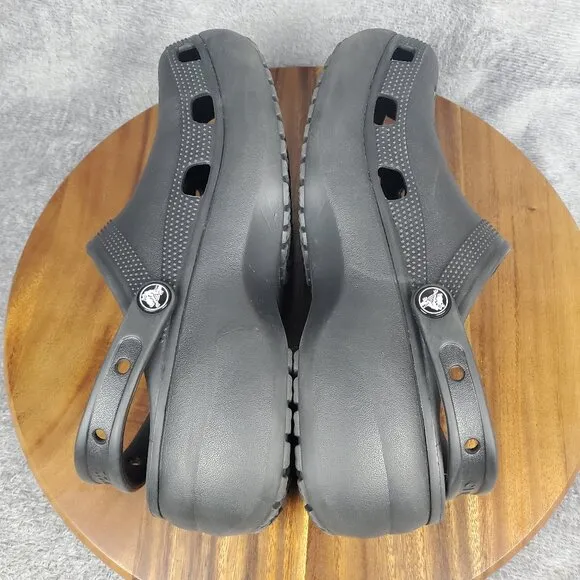 Crocs Classic Bae Women's 11 Black Slip On Chunky Platform Sandals Clogs