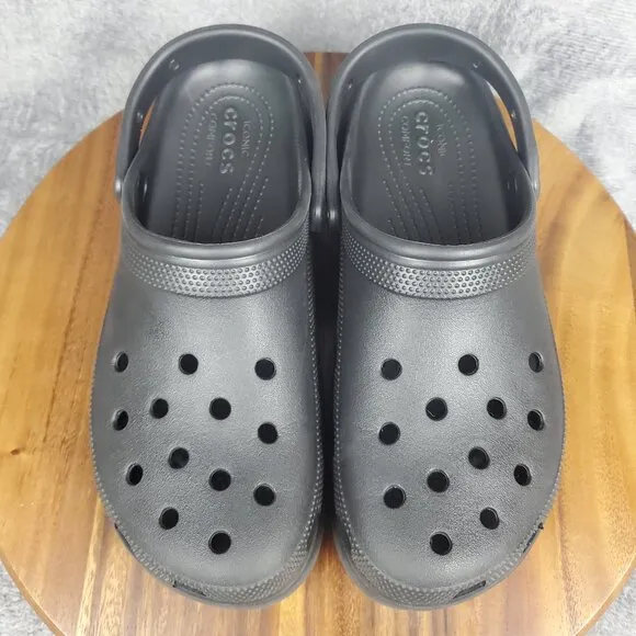 Crocs Classic Bae Women's 11 Black Slip On Chunky Platform Sandals Clogs