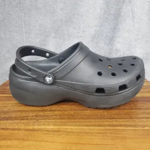 Crocs Classic Bae Women's 11 Black Slip On Chunky Platform Sandals Clogs