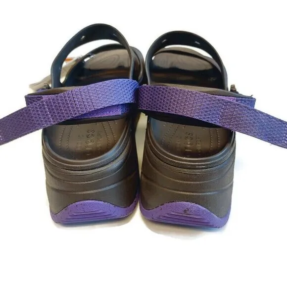CROCS Classic Hiker Xscape Sandals Mens Size 10 Womens 12 Espresso Neon Purple