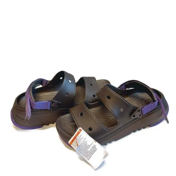 CROCS Classic Hiker Xscape Sandals Mens Size 10 Womens 12 Espresso Neon Purple
