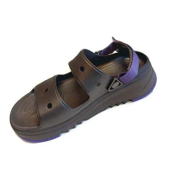 CROCS Classic Hiker Xscape Sandals Mens Size 10 Womens 12 Espresso Neon Purple