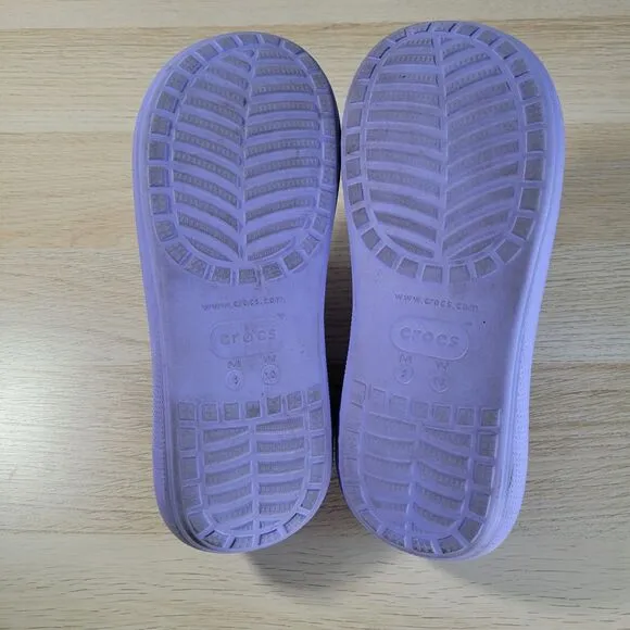 Crocs Crush Platform Slides Womens Size 10 Sandals Lavender 207670 Chunky Sole