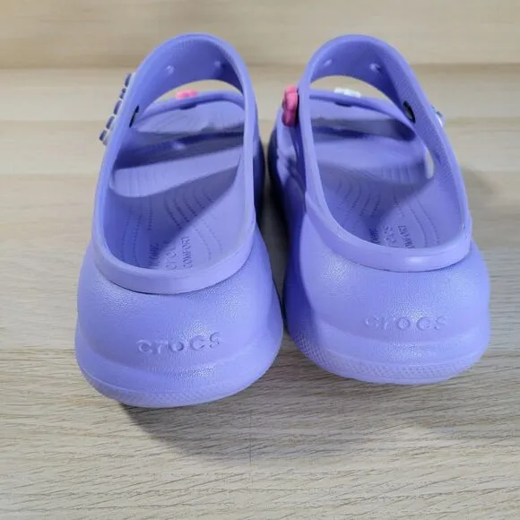 Crocs Crush Platform Slides Womens Size 10 Sandals Lavender 207670 Chunky Sole
