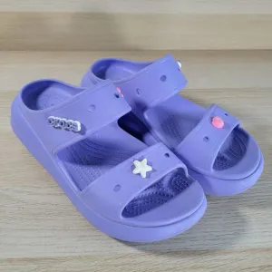 Crocs Crush Platform Slides Womens Size 10 Sandals Lavender 207670 Chunky Sole