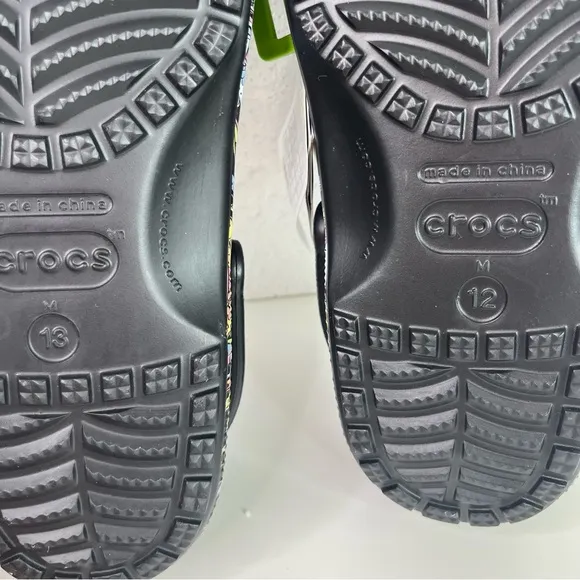 CROCS Harry Potter Limited Edition Black Loafers Slip-Ons with Paisley Design
