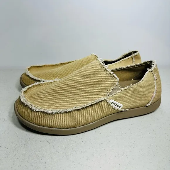 Crocs Loafers Santa Cruz Slip On Canvas Loafers Shoes Mens Sz 8 New