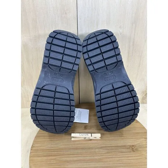 Crocs Mega Crush Matte Grey Blue Chunky Platform Sandals Unisex Womens 11 Mens 9