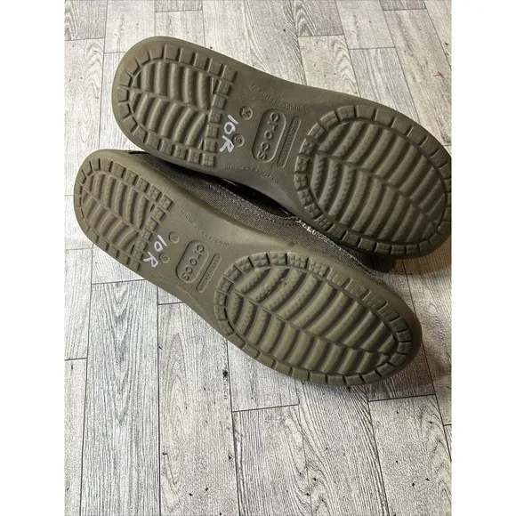 Crocs Mens Santa Cruz Lux 2 Khaki Tan Slip On Shoes Size Men's M9 Pre Owned