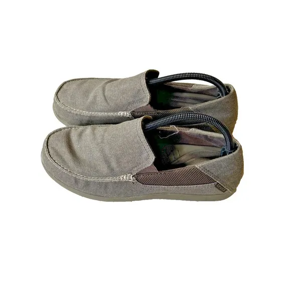 Crocs Mens Santa Cruz Lux 2 Khaki Tan Slip On Shoes Size Men's M9 Pre Owned