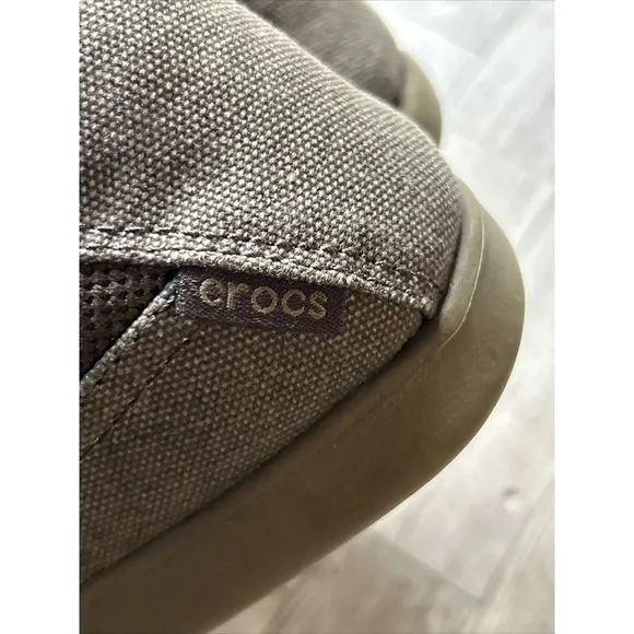 Crocs Mens Santa Cruz Lux 2 Khaki Tan Slip On Shoes Size Men's M9 Pre Owned