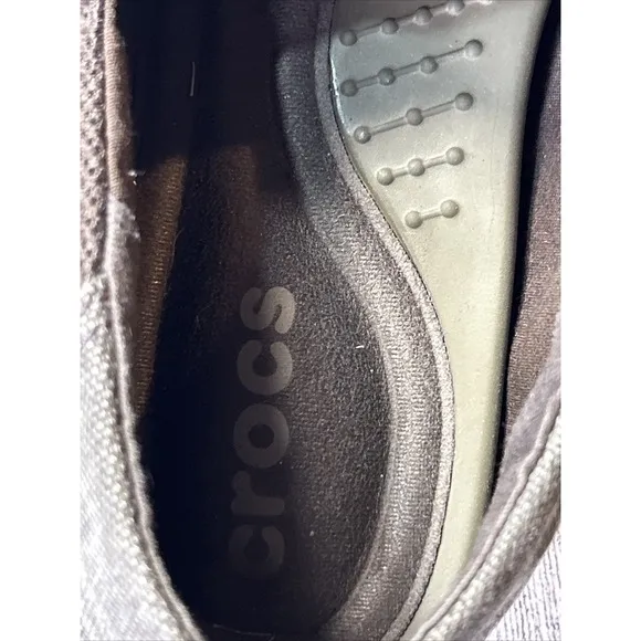 Crocs Mens Santa Cruz Lux 2 Khaki Tan Slip On Shoes Size Men's M9 Pre Owned