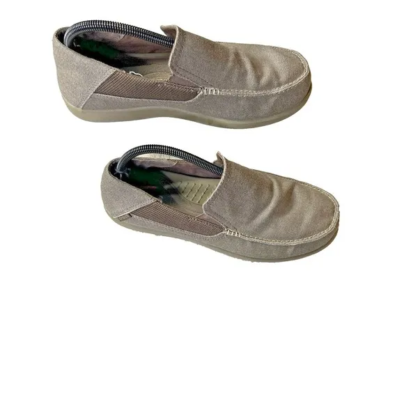 Crocs Mens Santa Cruz Lux 2 Khaki Tan Slip On Shoes Size Men's M9 Pre Owned