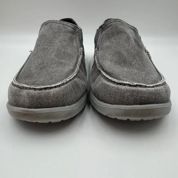 Crocs Santa Cruz Mens Size 12 Canvas Slip-On Loafers Gray