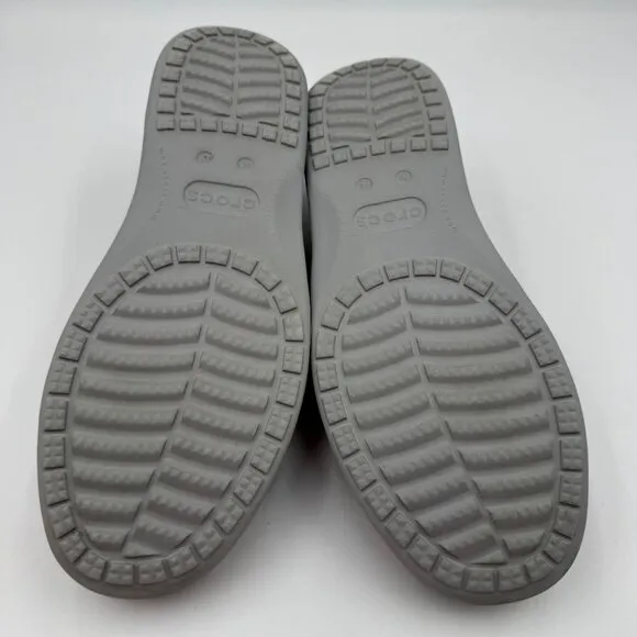Crocs Santa Cruz Mens Size 12 Canvas Slip-On Loafers Gray