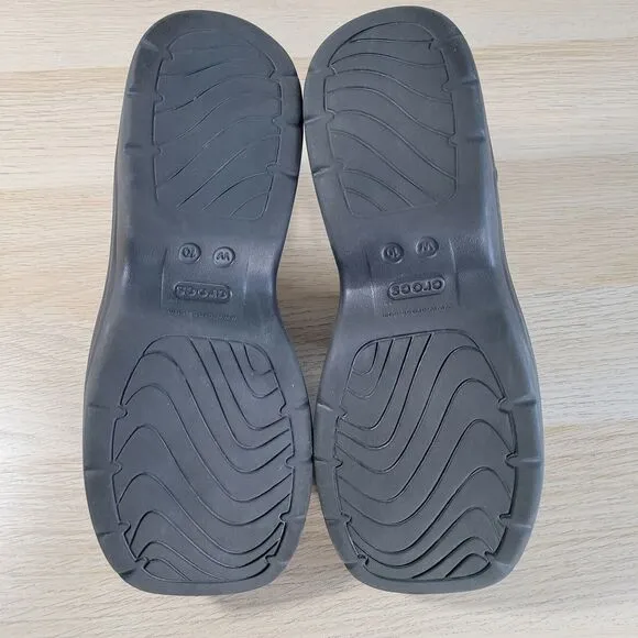 Crocs Skyline Studded Sandals Womens Size 10 Black Chunky Sole Platform Slides