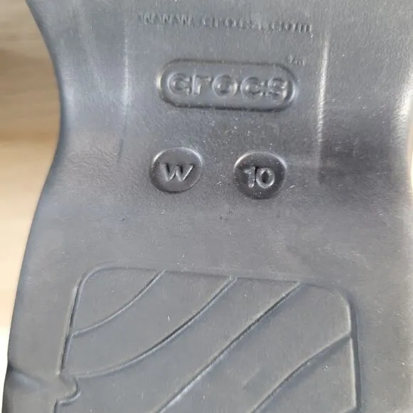 Crocs Skyline Studded Sandals Womens Size 10 Black Chunky Sole Platform Slides