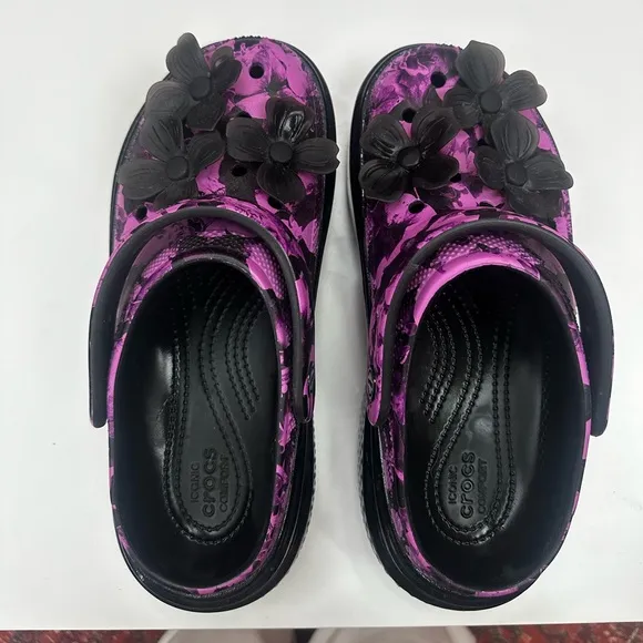 CROCS Stomp Hyper Floral Platform Clog RARE!