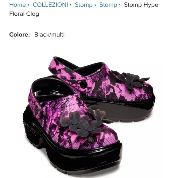 CROCS Stomp Hyper Floral Platform Clog RARE!