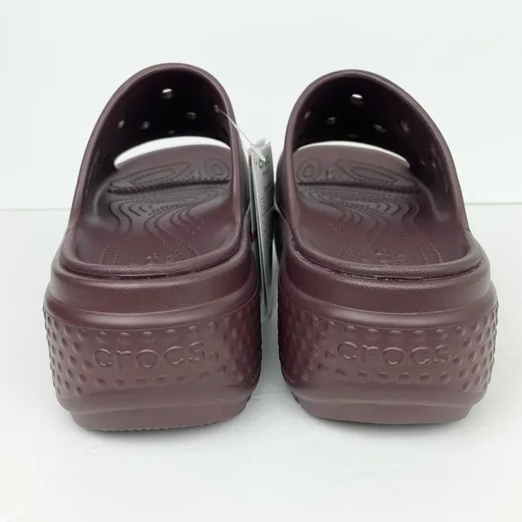 Crocs Stomp Platform Slides Coffee Mocha Brown