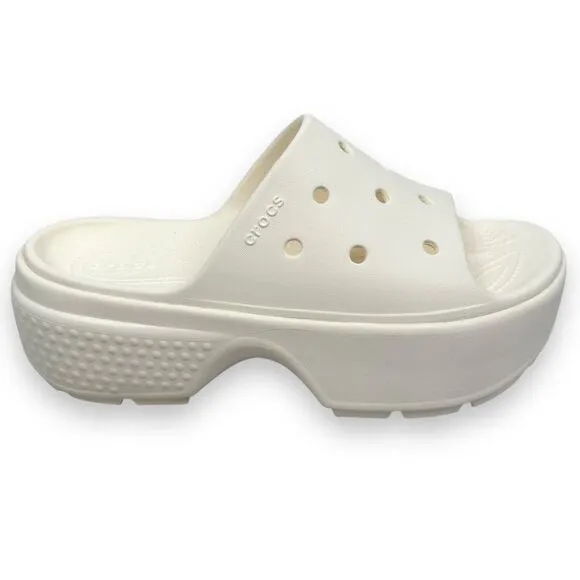Crocs Stomp Slide Men’s 7 Women’s 9 Slides Sandals Chalk White 209346 New