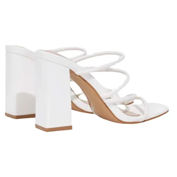 CUCCOO • White Minimalist Chunky Heeled Mule Sandals Elegant Summer Clogs 🌺