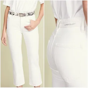 Current/Elliott The Vanessa High-Rise Cropped White Jeans NWT