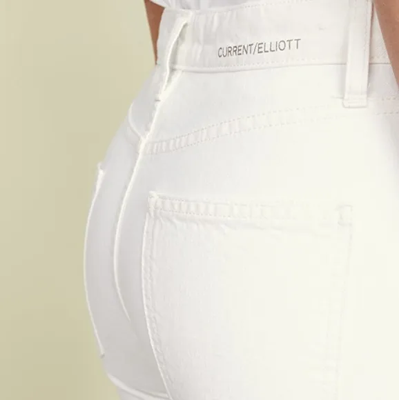 Current/Elliott The Vanessa High-Rise Cropped White Jeans NWT
