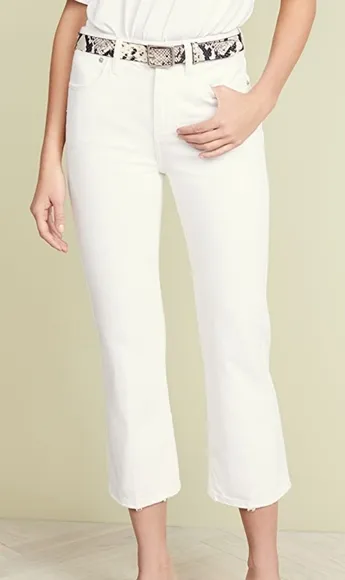Current/Elliott The Vanessa High-Rise Cropped White Jeans NWT