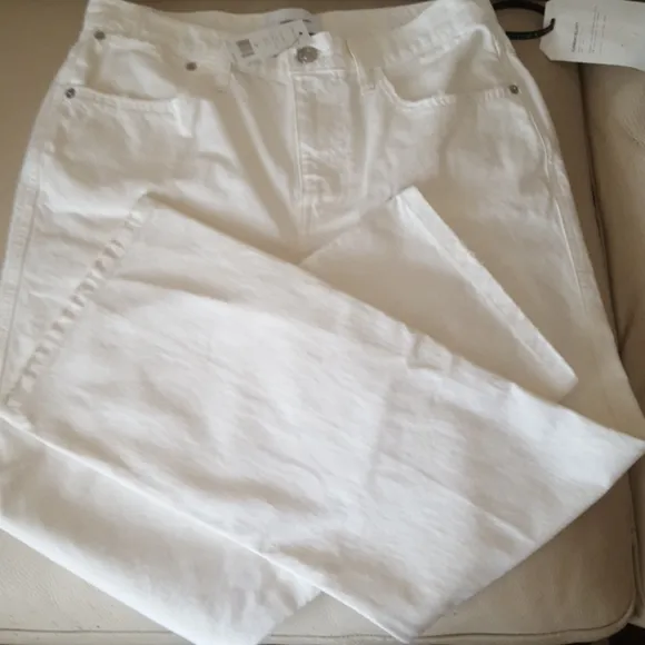 Current/Elliott The Vanessa High-Rise Cropped White Jeans NWT