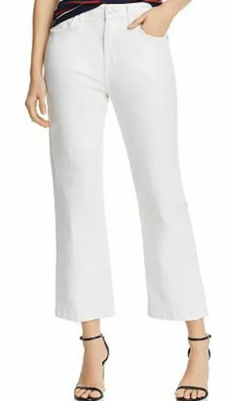 Current/Elliott The Vanessa High-Rise Cropped White Jeans NWT