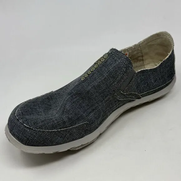 Cushe Slipper Shoes Mens 13 Blue Canvas Denim Look Slip On Loafers Sneakers Surf