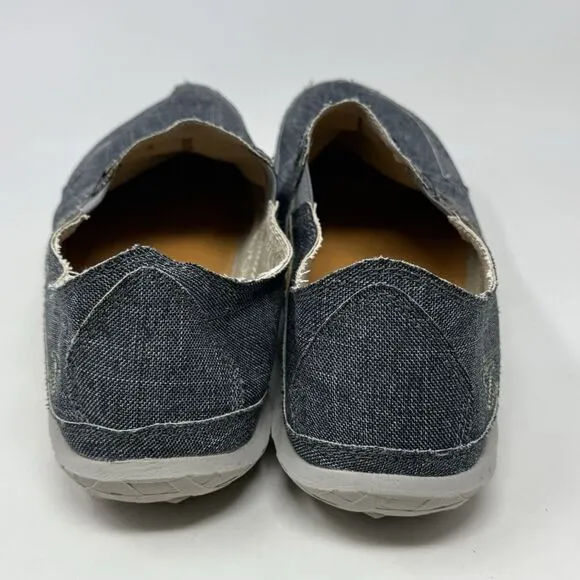 Cushe Slipper Shoes Mens 13 Blue Canvas Denim Look Slip On Loafers Sneakers Surf
