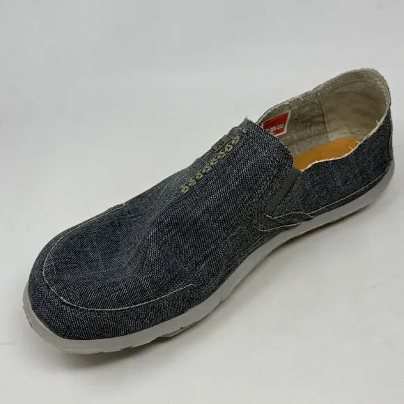 Cushe Slipper Shoes Mens 13 Blue Canvas Denim Look Slip On Loafers Sneakers Surf