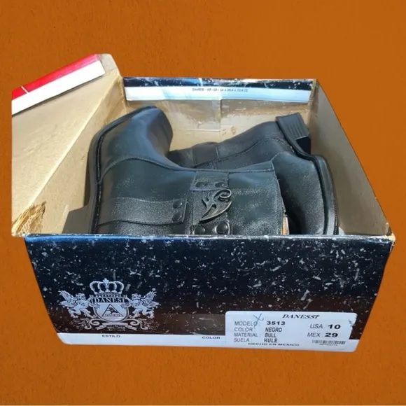Danessi Men’s Size 10 Black Mexican-made Leather Authentic Ankle Chukka Boots
