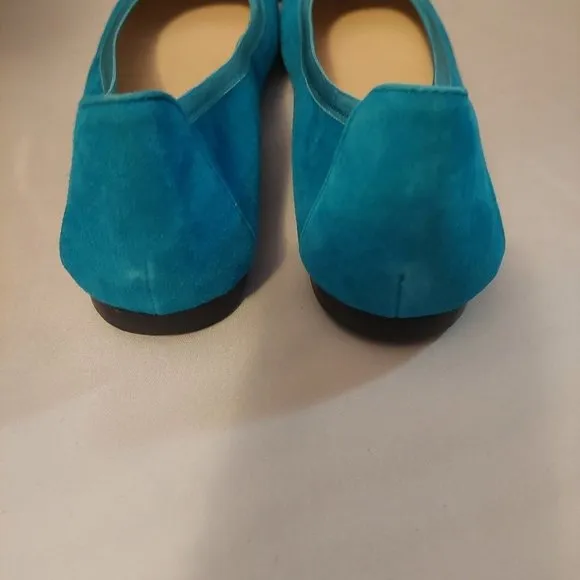 Daniela Fargion Turquoise Blue Rose Ballet Flats SZ 41/11- Made In Italy