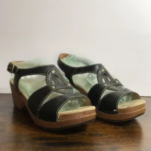 Dansko Black Leather Sandals size 37 US 6.5-7