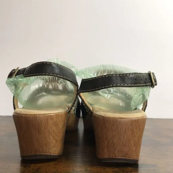 Dansko Black Leather Sandals size 37 US 6.5-7