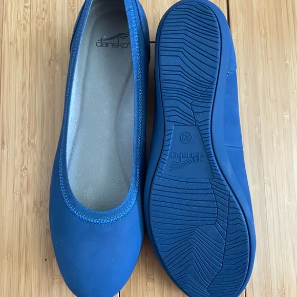 Dansko Blue Suede Flats