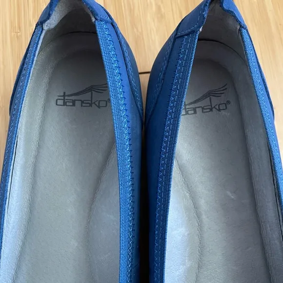 Dansko Blue Suede Flats