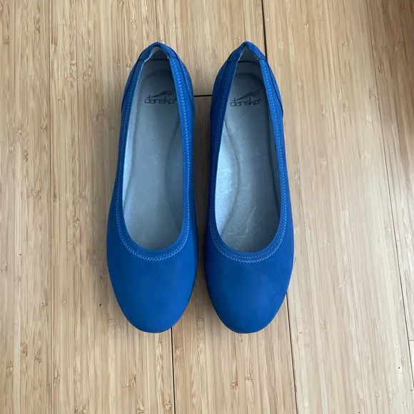 Dansko Blue Suede Flats
