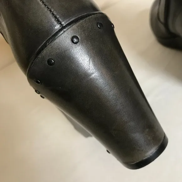 Dansko Faith Leather Wrapped &amp; Studded Wedge Heel Ankle Boots Size 41