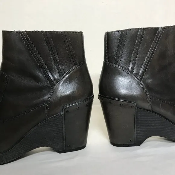Dansko Faith Leather Wrapped &amp; Studded Wedge Heel Ankle Boots Size 41
